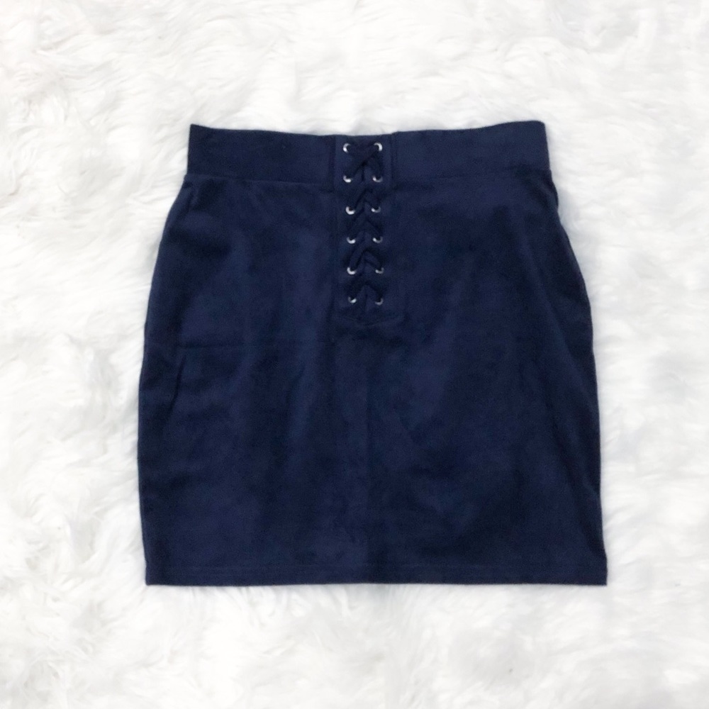 Forever 21 Faux Suede Lace Up Skirt